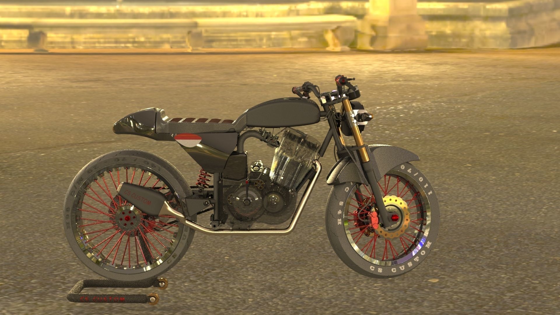 Custom Motorcycle 3D model_4