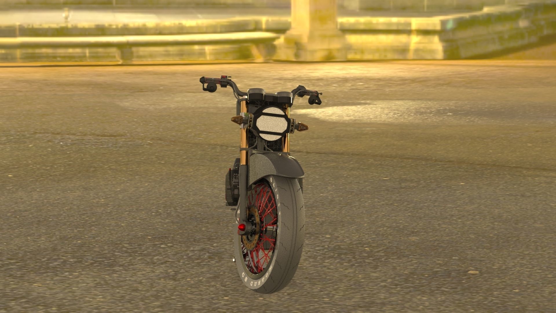 Custom Motorcycle 3D model_3