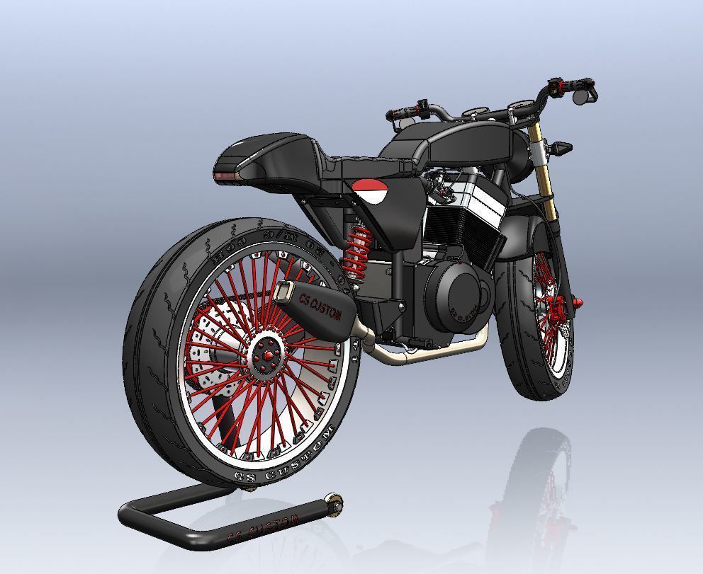 Custom Motorcycle 3D model_5