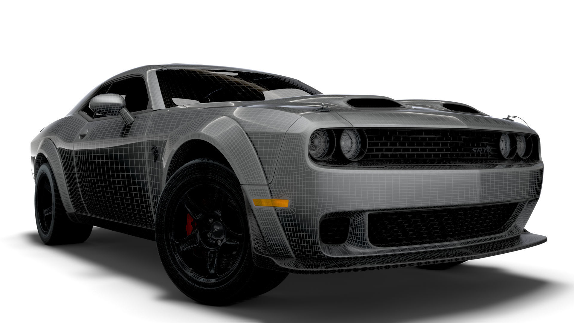 Dodge Challenger SRT Super Stock Black Package 2023 3D model_12