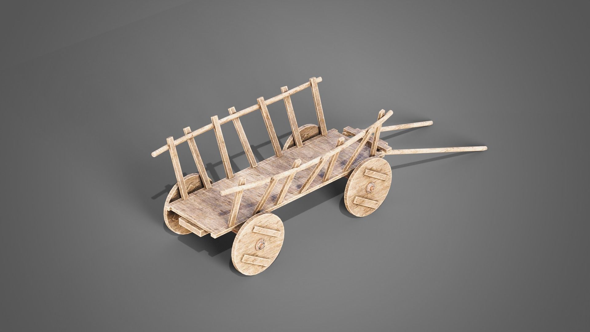 Medieval carts Low-poly 3D model_16
