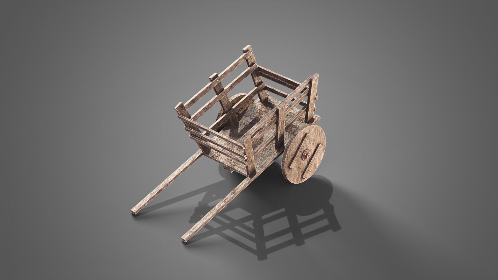 Medieval carts Low-poly 3D model_6