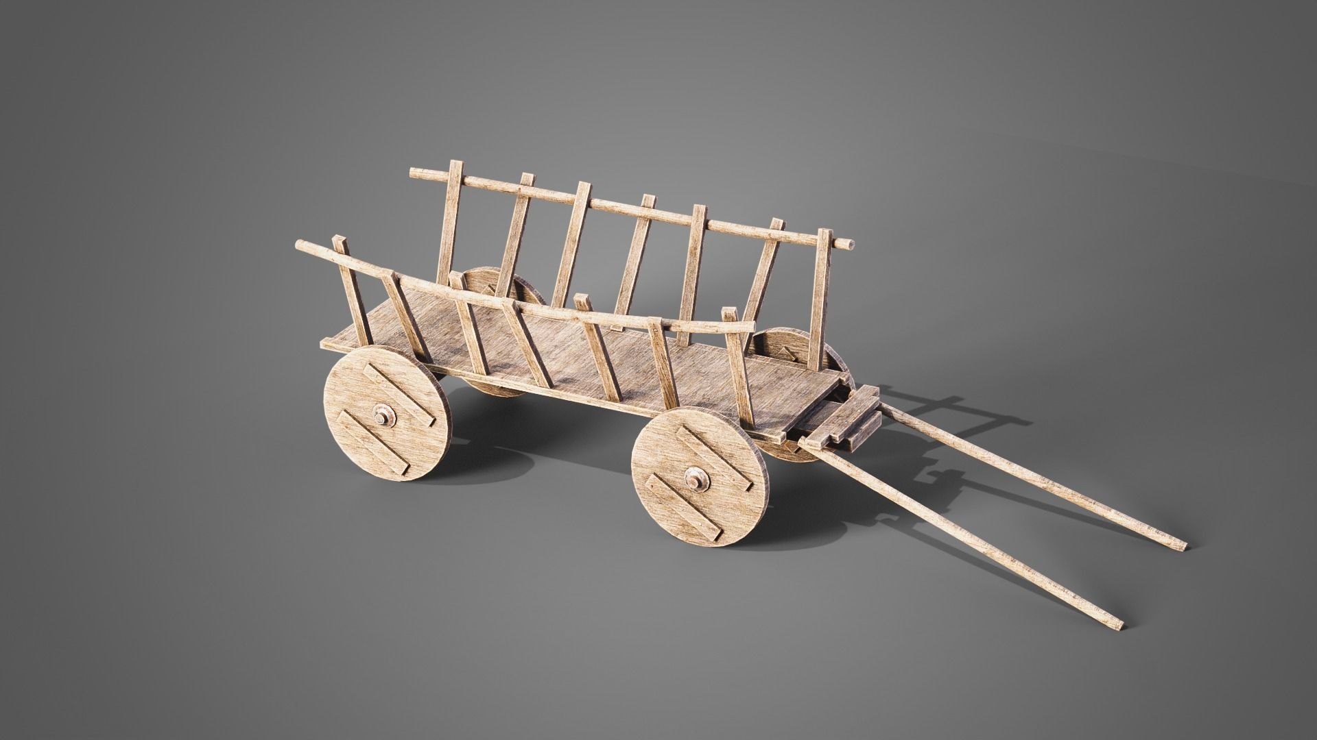 Medieval carts Low-poly 3D model_14