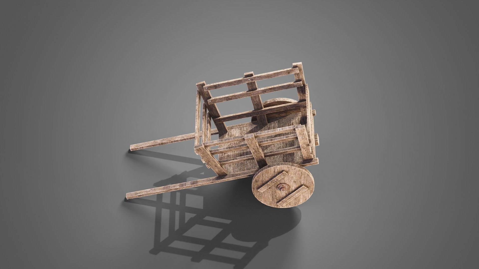 Medieval carts Low-poly 3D model_9