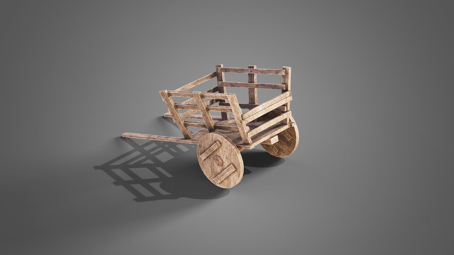 Medieval carts Low-poly 3D model_8