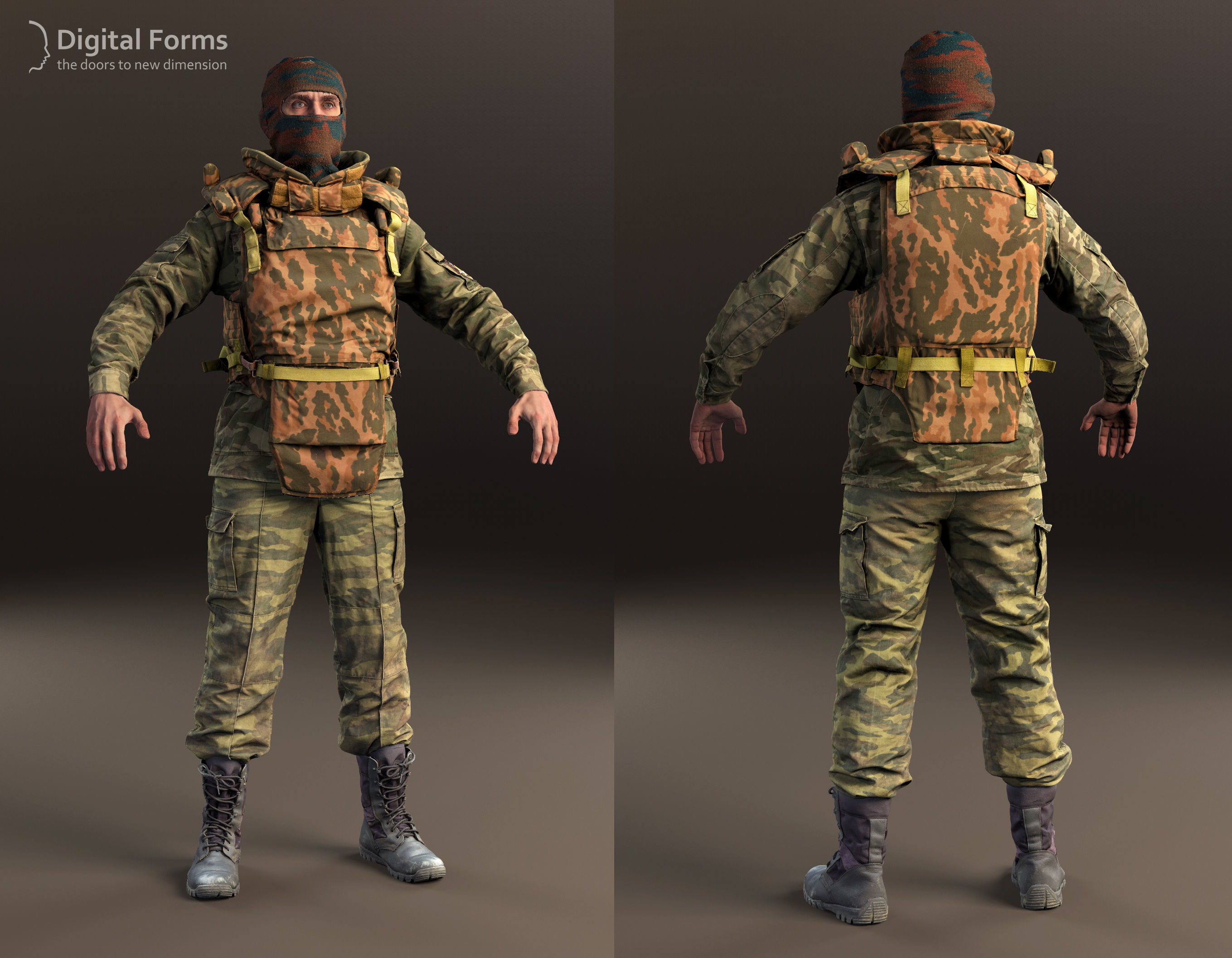 Russian uniform pack 3D model_9