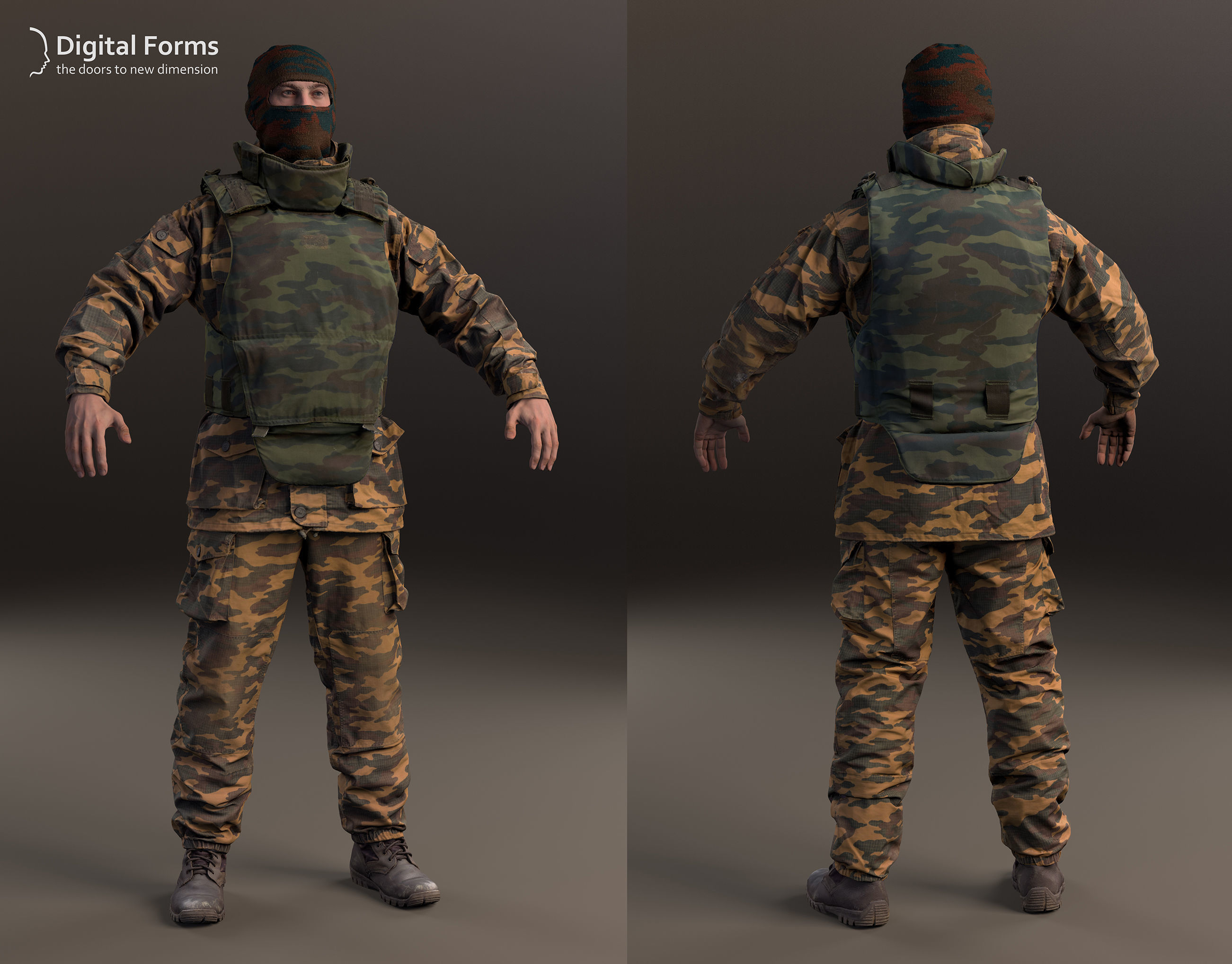 Russian uniform pack 3D model_3