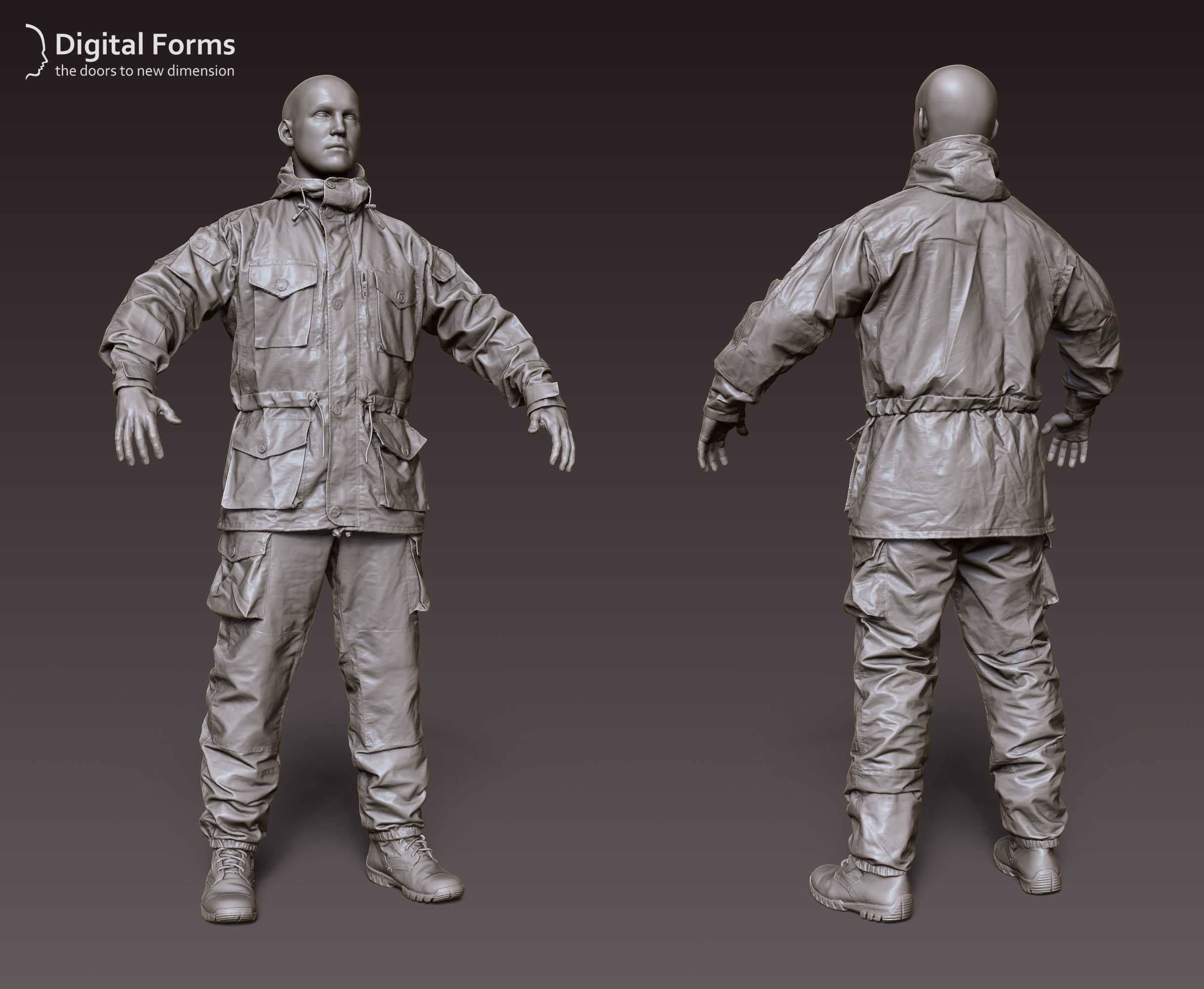 Russian uniform pack 3D model_6