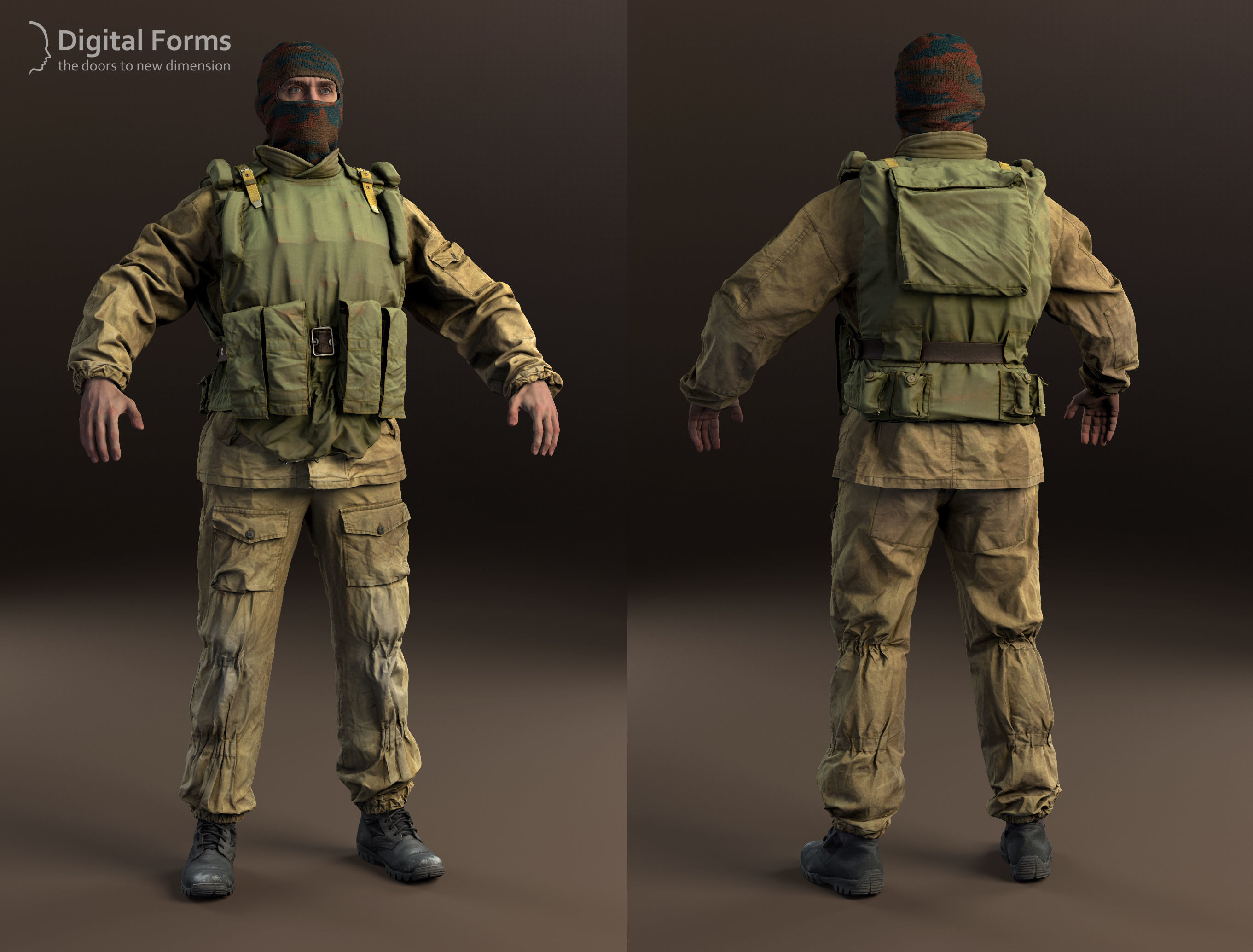 Russian uniform pack 3D model_13