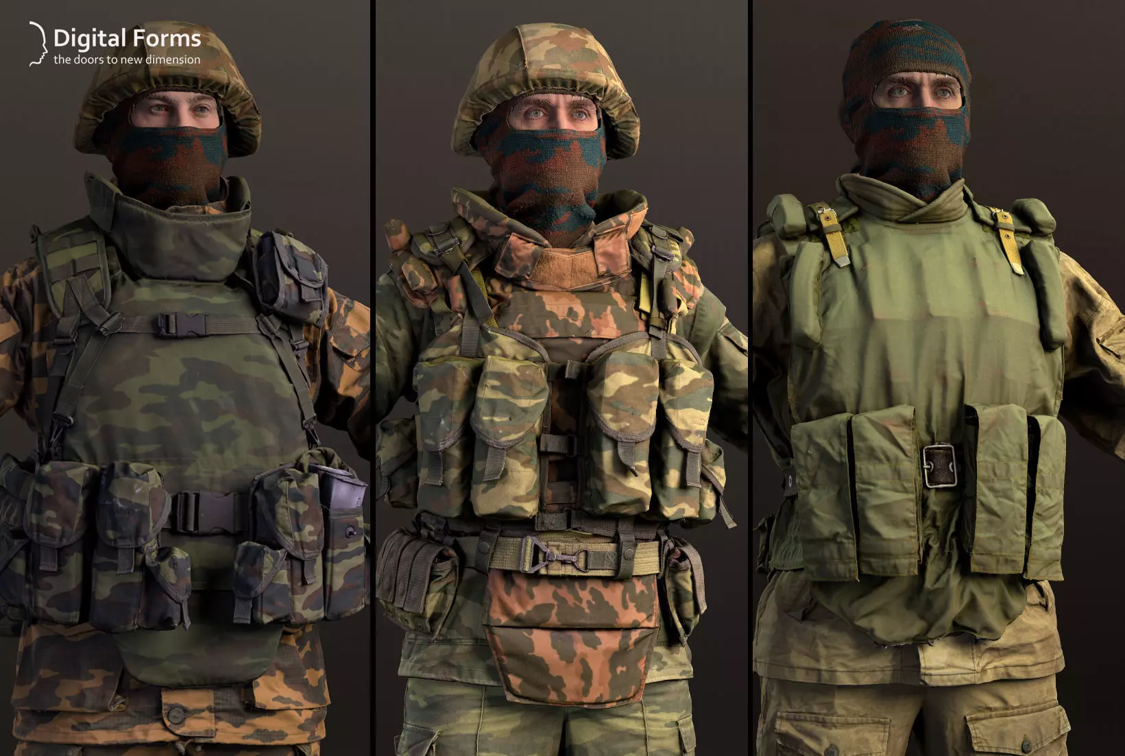 Russian uniform pack 3D model_0