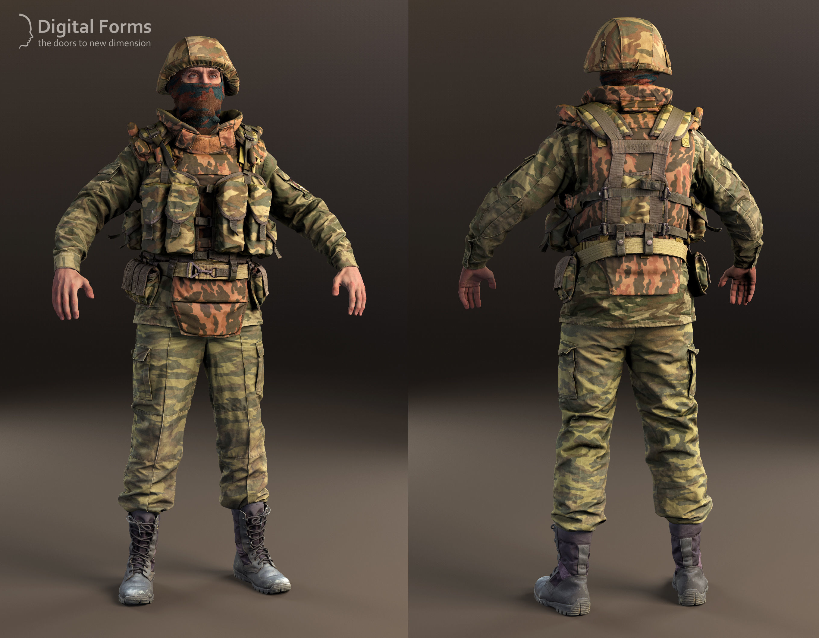 Russian uniform pack 3D model_7