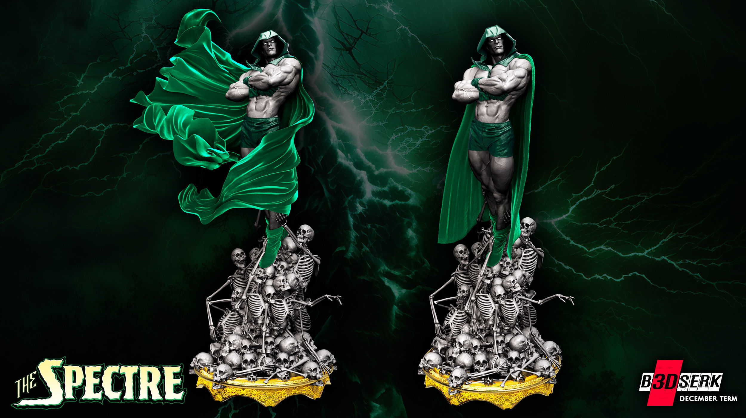 B3DSERK December term 2022 Spectre Sculpture ready for printing 3D print model_2