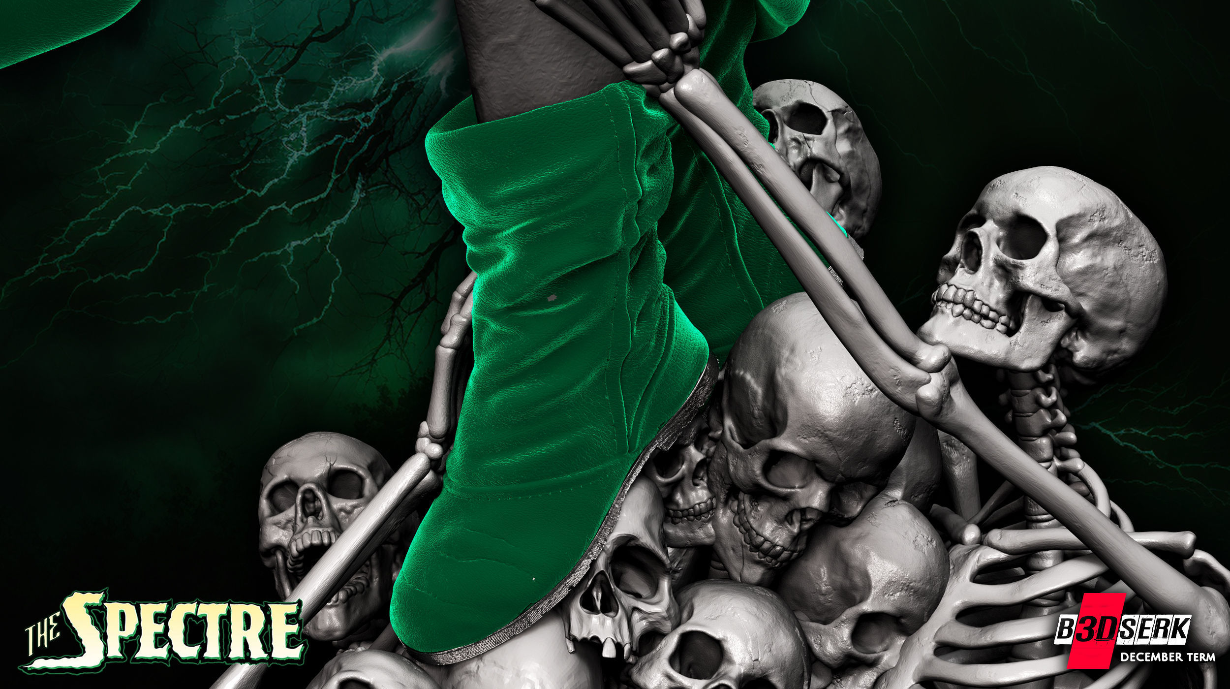 B3DSERK December term 2022 Spectre Sculpture ready for printing 3D print model_16