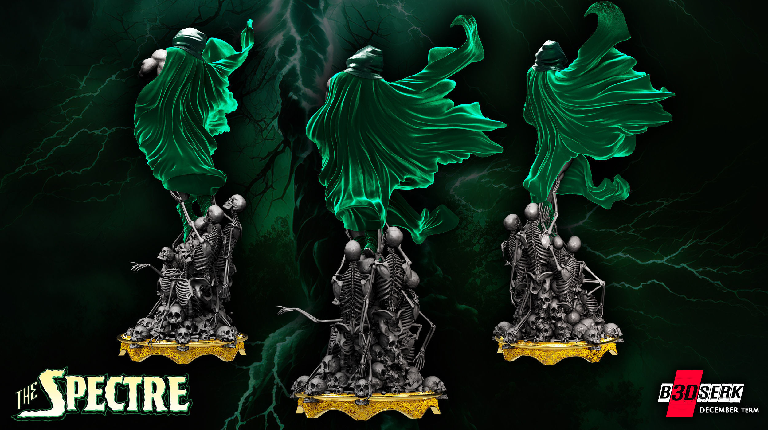 B3DSERK December term 2022 Spectre Sculpture ready for printing 3D print model_6