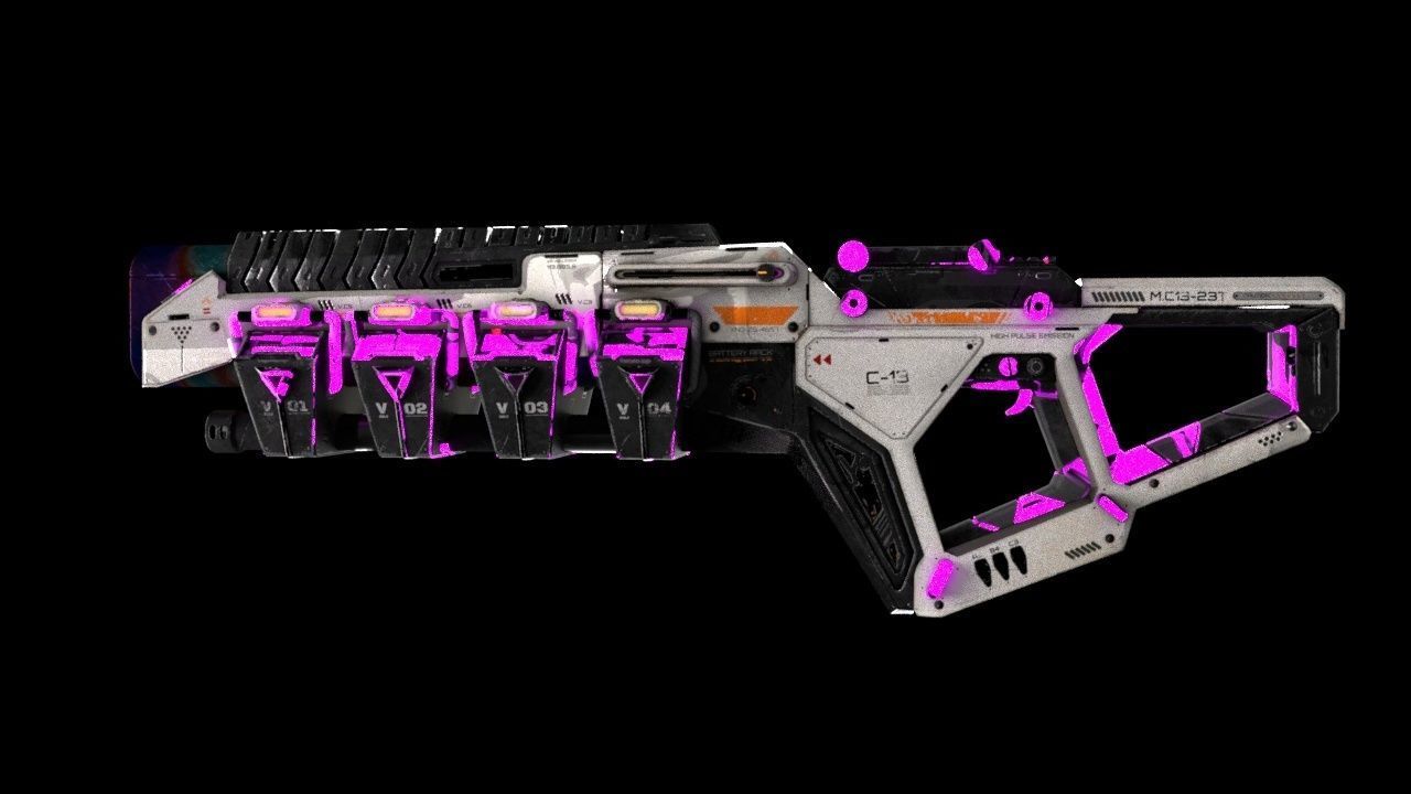 Cyber Gun Low-poly 3D model_1