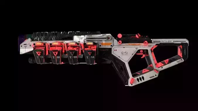 Cyber Gun Low-poly 3D model