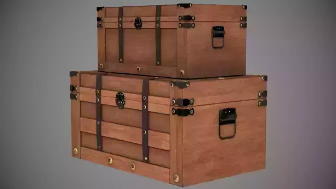 Wooden Chest Set of 2