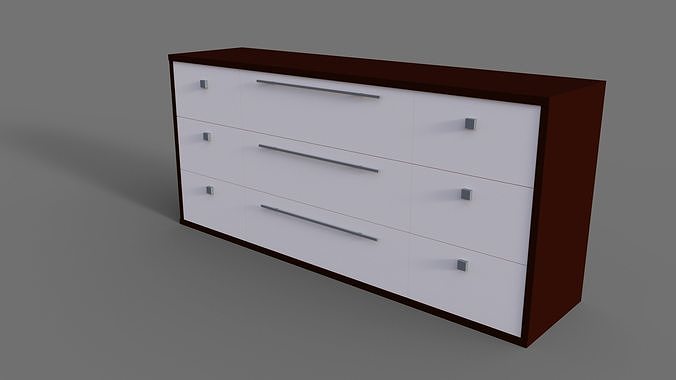 Wardrobe chest of drawers Free low-poly 3D model