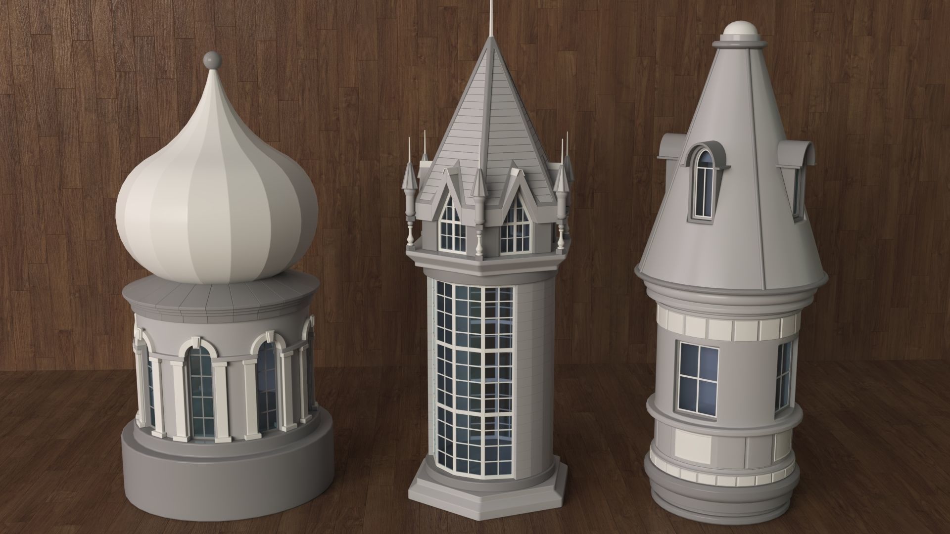 Building Towers Collection 1 - 20 pieces 3D model_8