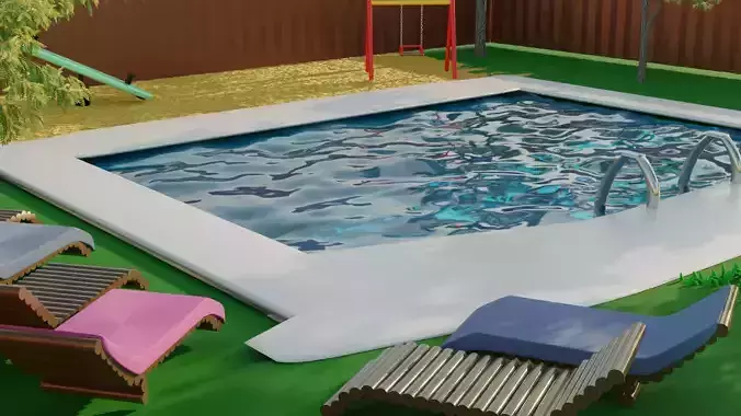 Pool in the backyard