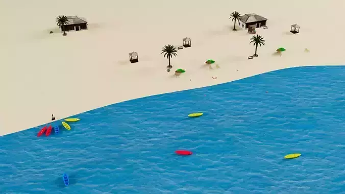 3D Beach house in desert