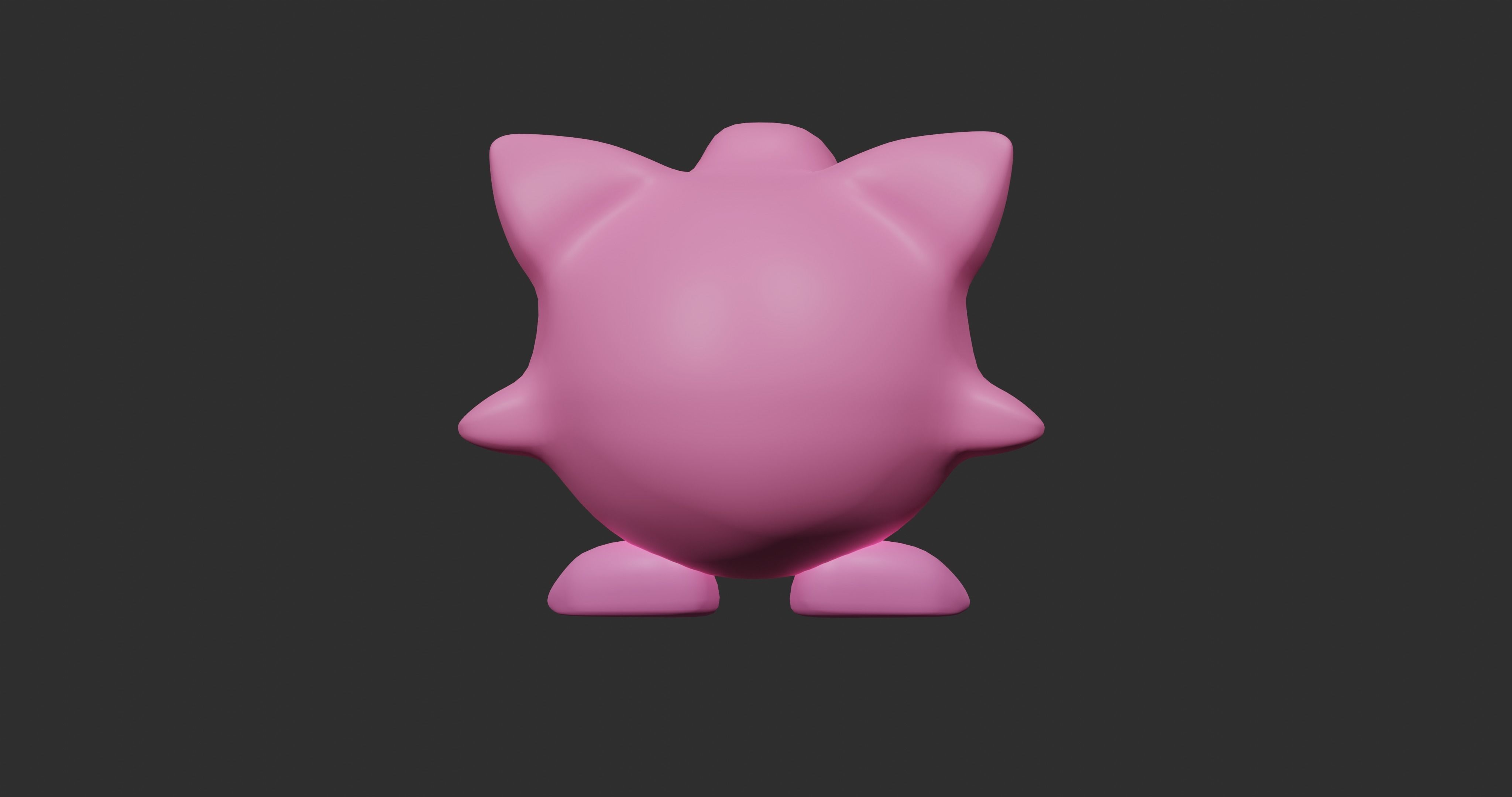 Jigglypuff pokemon toy with eyes Free low-poly 3D model_1