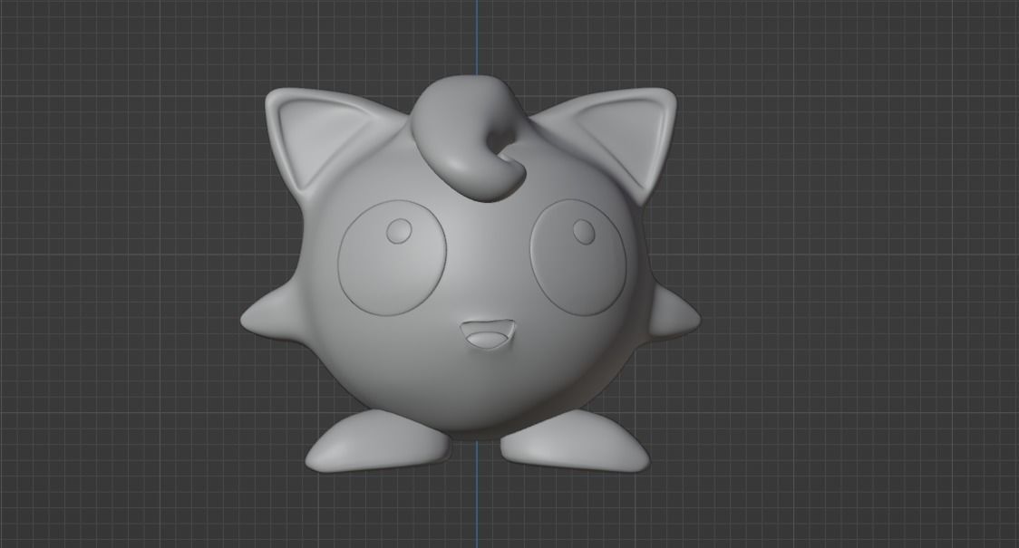 Jigglypuff pokemon toy with eyes Free low-poly 3D model_3