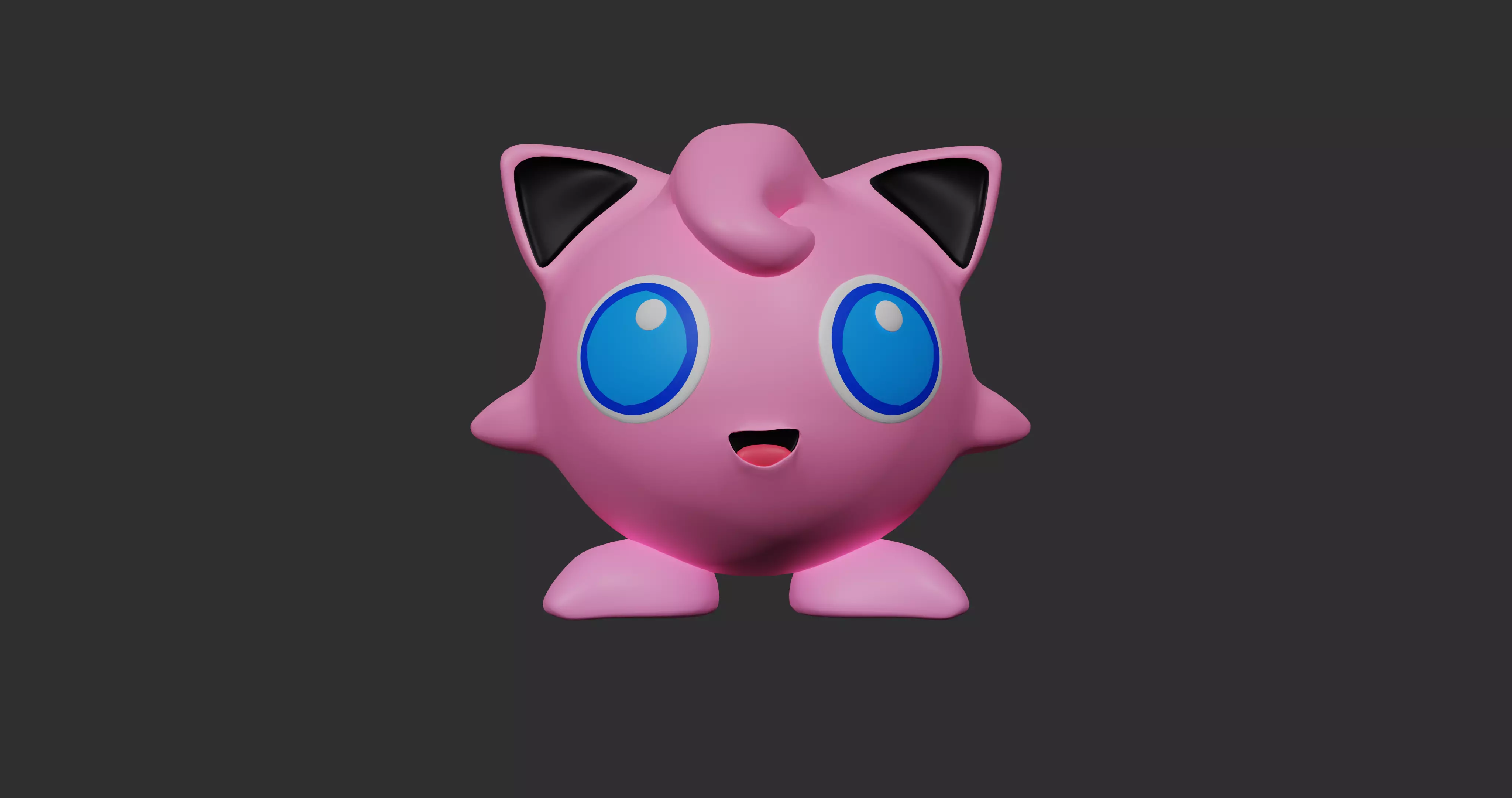 Jigglypuff pokemon toy with eyes Free low-poly 3D model_0