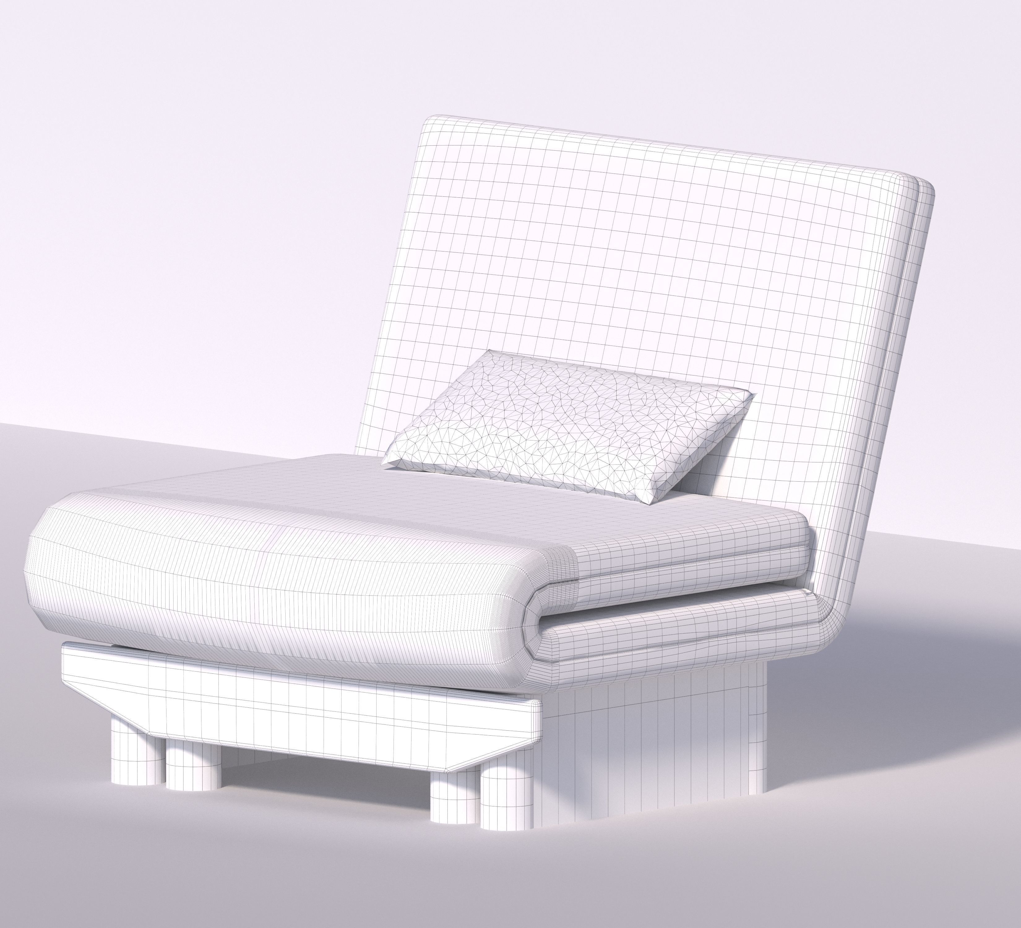sofa bed 3D model_3