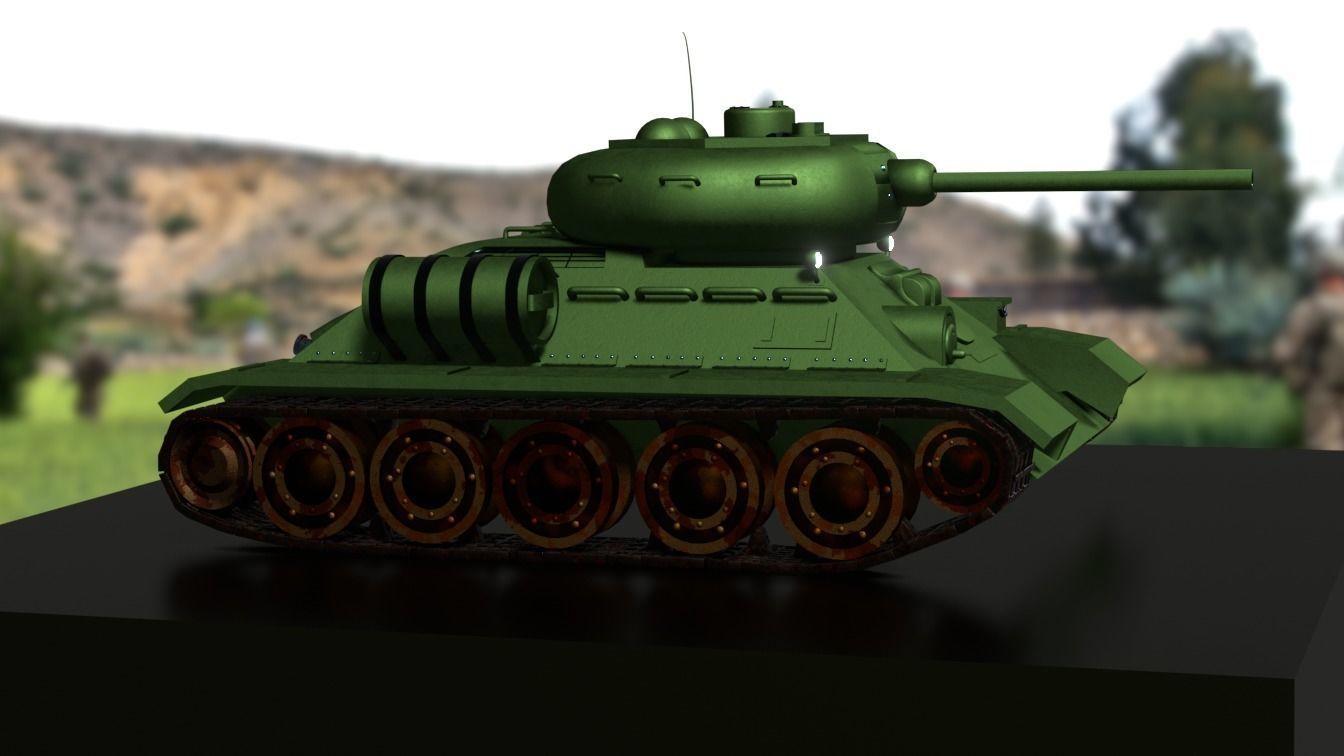 T-34 85 Tank 3D Model Free 3D model_3