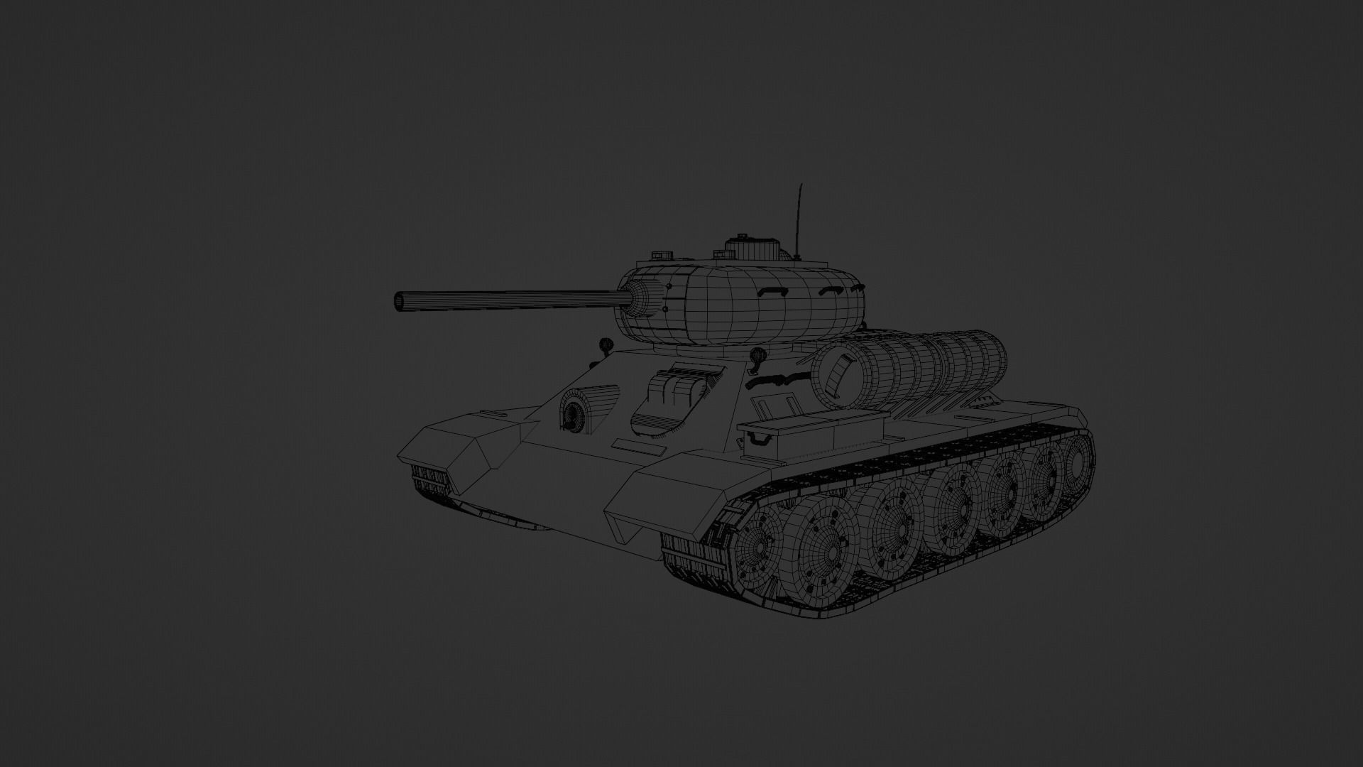 T-34 85 Tank 3D Model Free 3D model_7