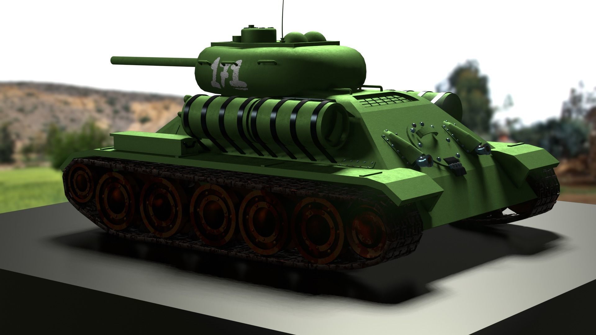 T-34 85 Tank 3D Model Free 3D model_4