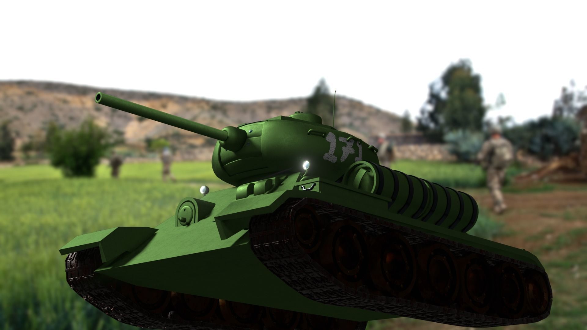 T-34 85 Tank 3D Model Free 3D model_6