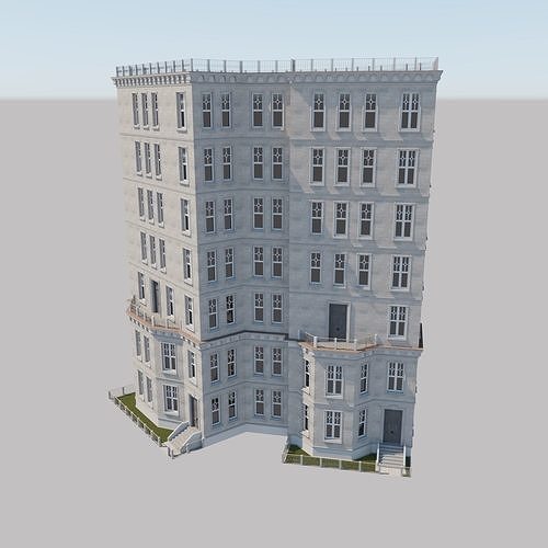Old Washington DC Building 01 by THREEDEE INC Low-poly 3D model