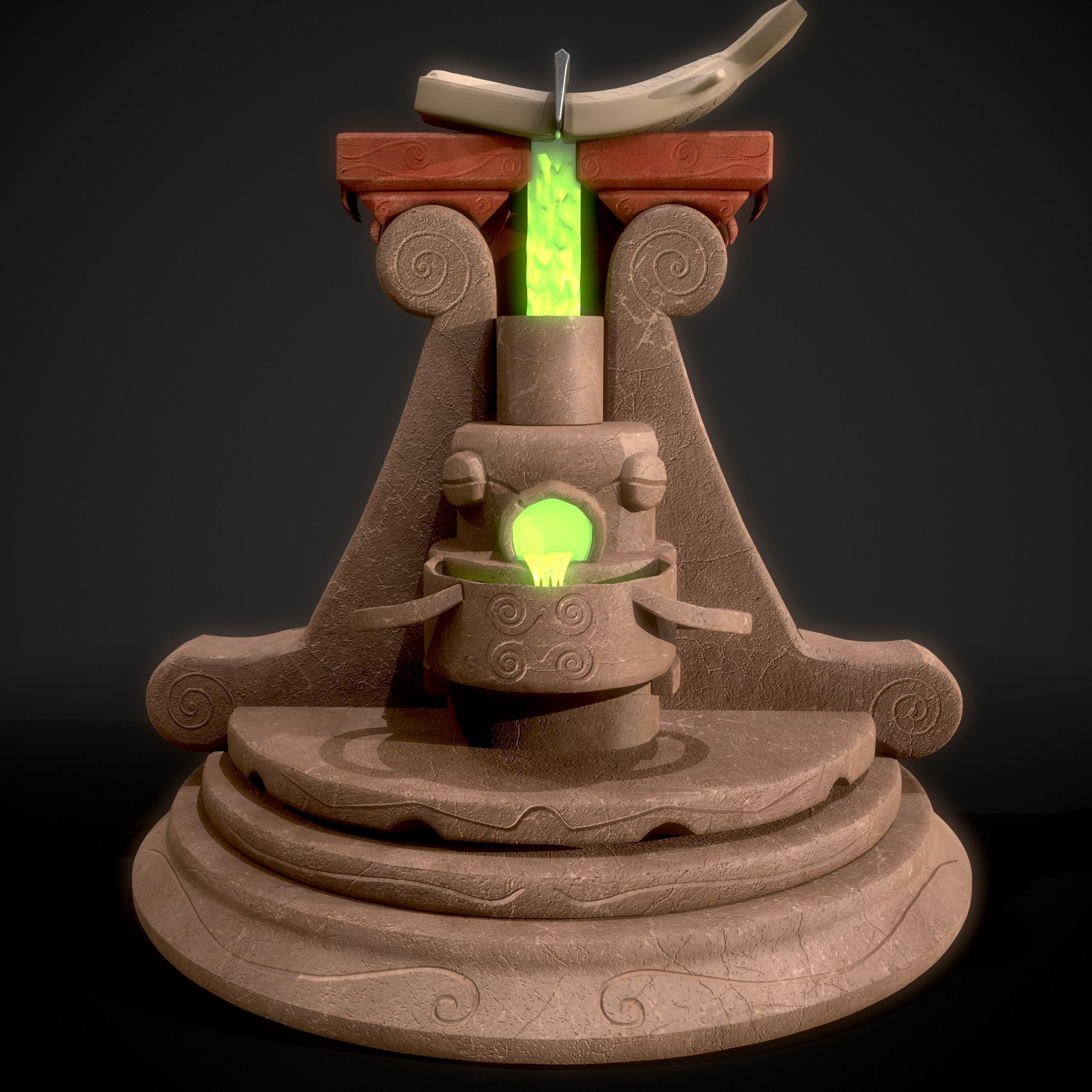 Fish Cutting Board PBR Texturing Low-poly 3D model_3