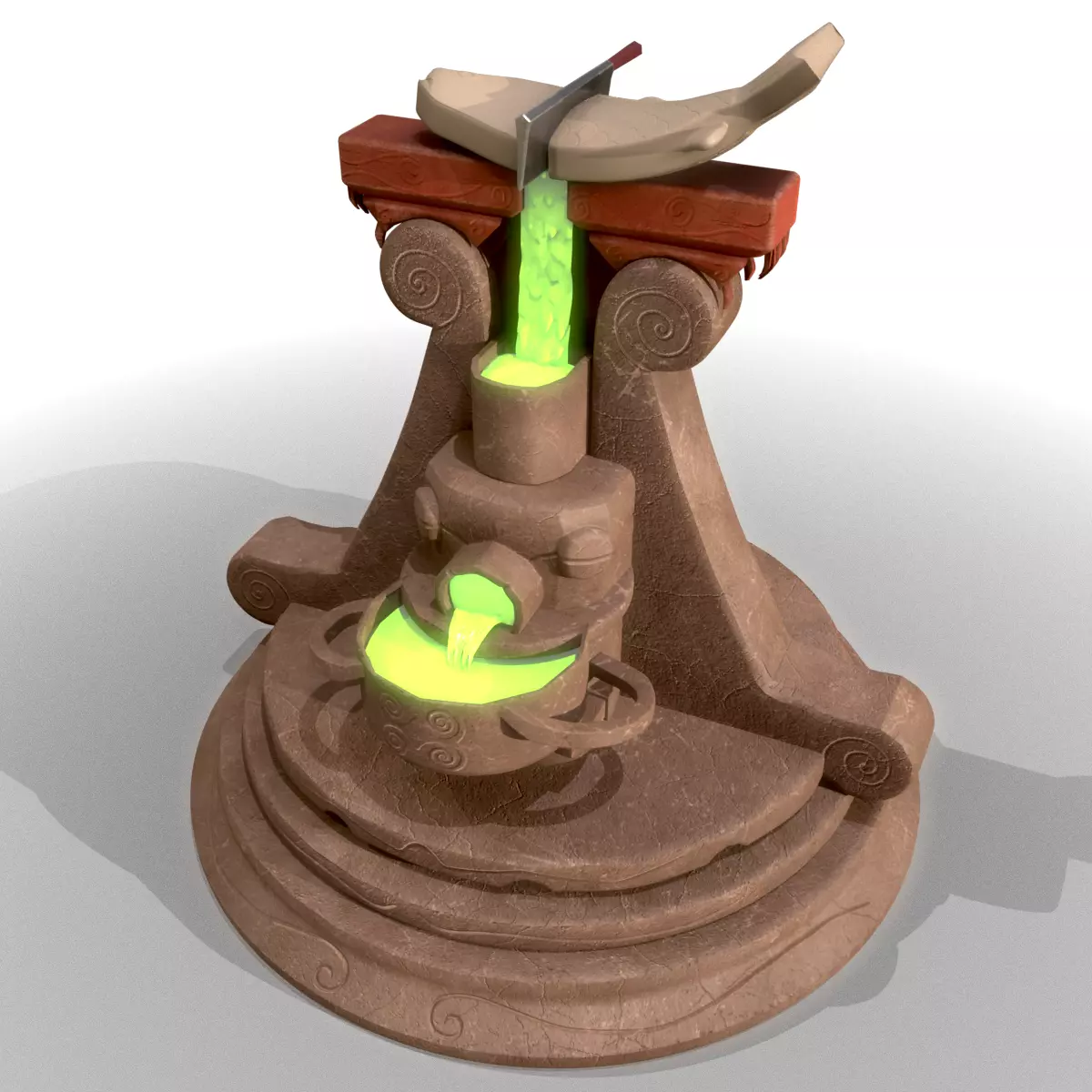 Fish Cutting Board PBR Texturing Low-poly 3D model_0