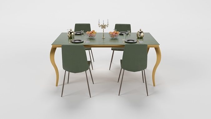 Dining Table Set 01 3D model 3