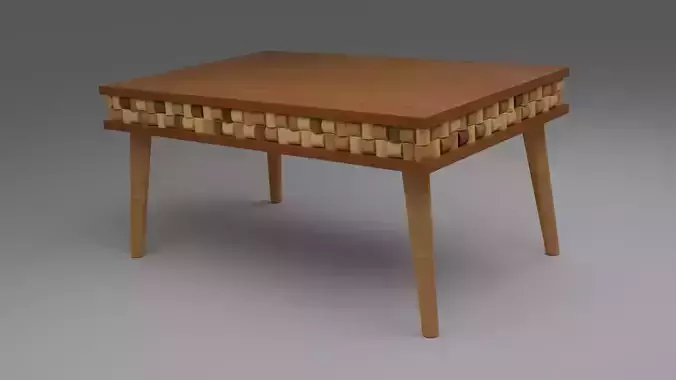 table side made of wood and wicker