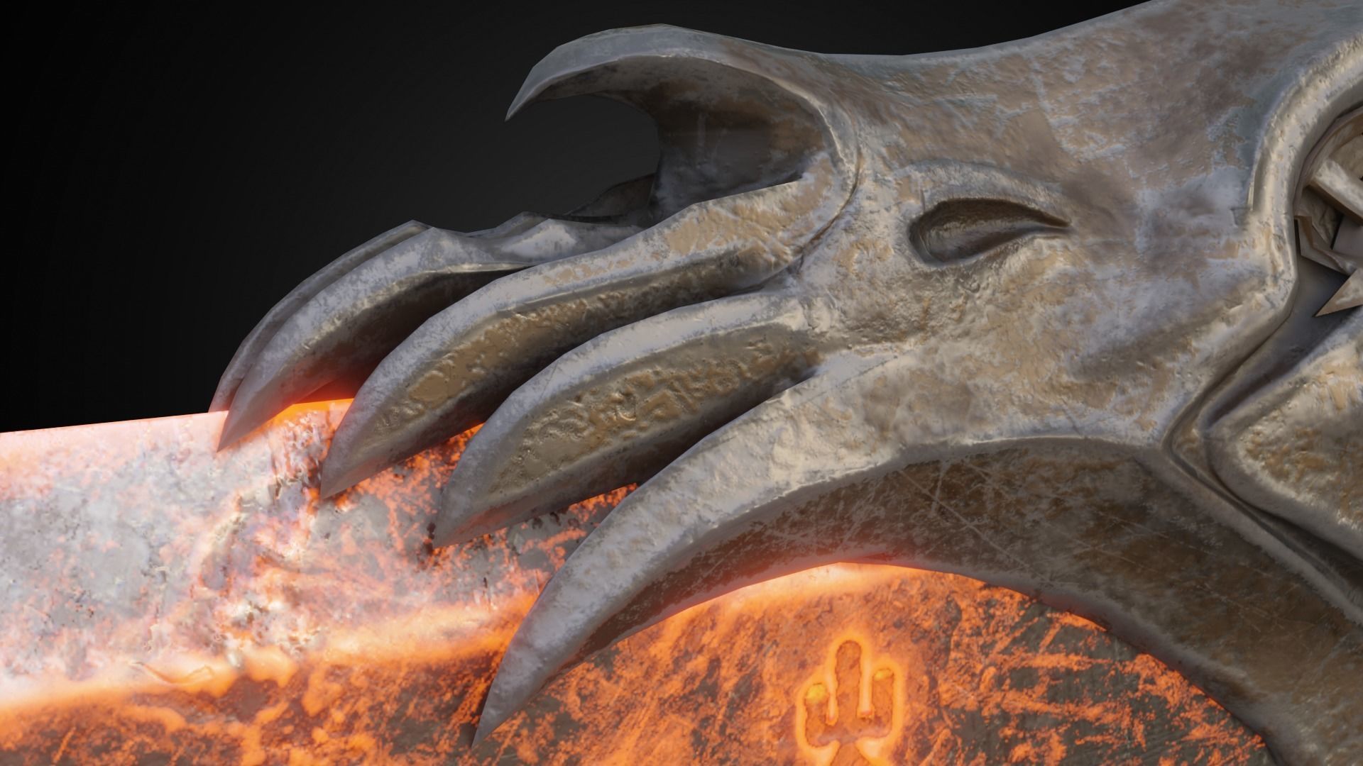 Chaos blades God of war ragnarok Low-poly 3D model_8