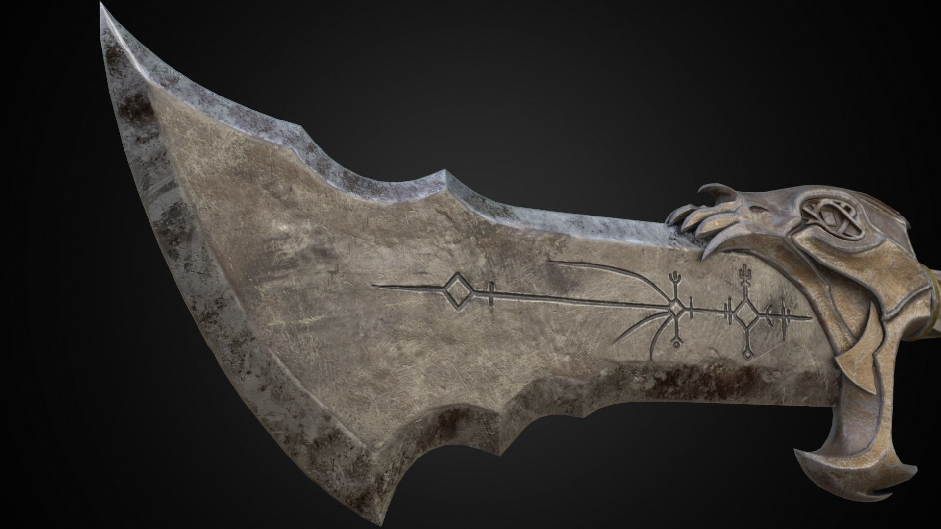 Chaos blades God of war ragnarok Low-poly 3D model_31