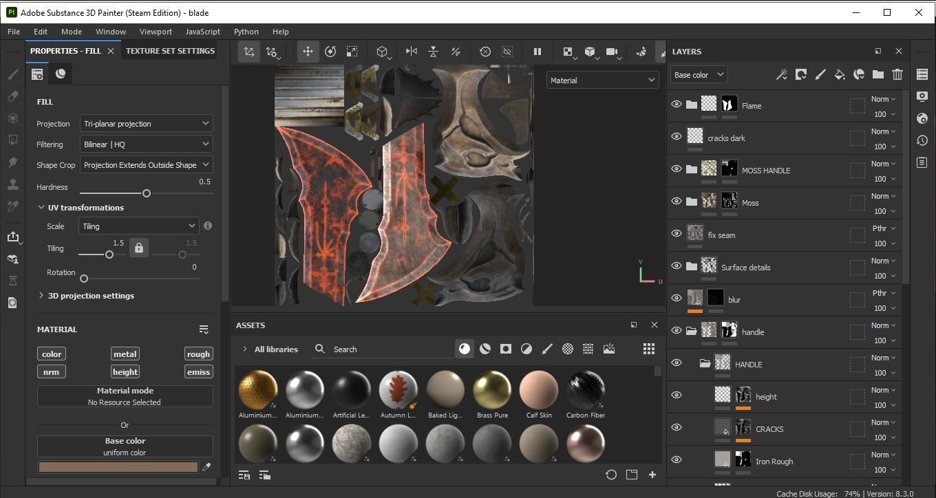 Chaos blades God of war ragnarok Low-poly 3D model_62