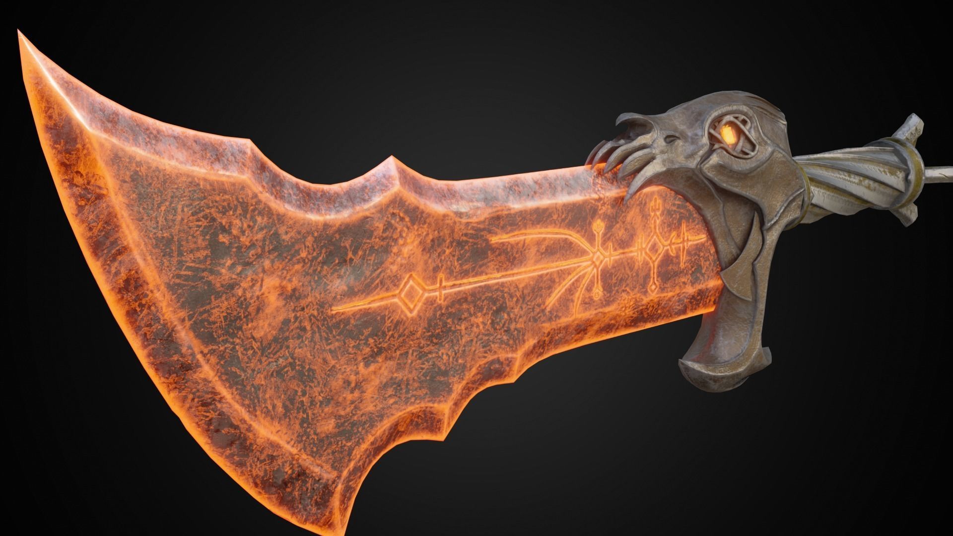 Chaos blades God of war ragnarok Low-poly 3D model_4