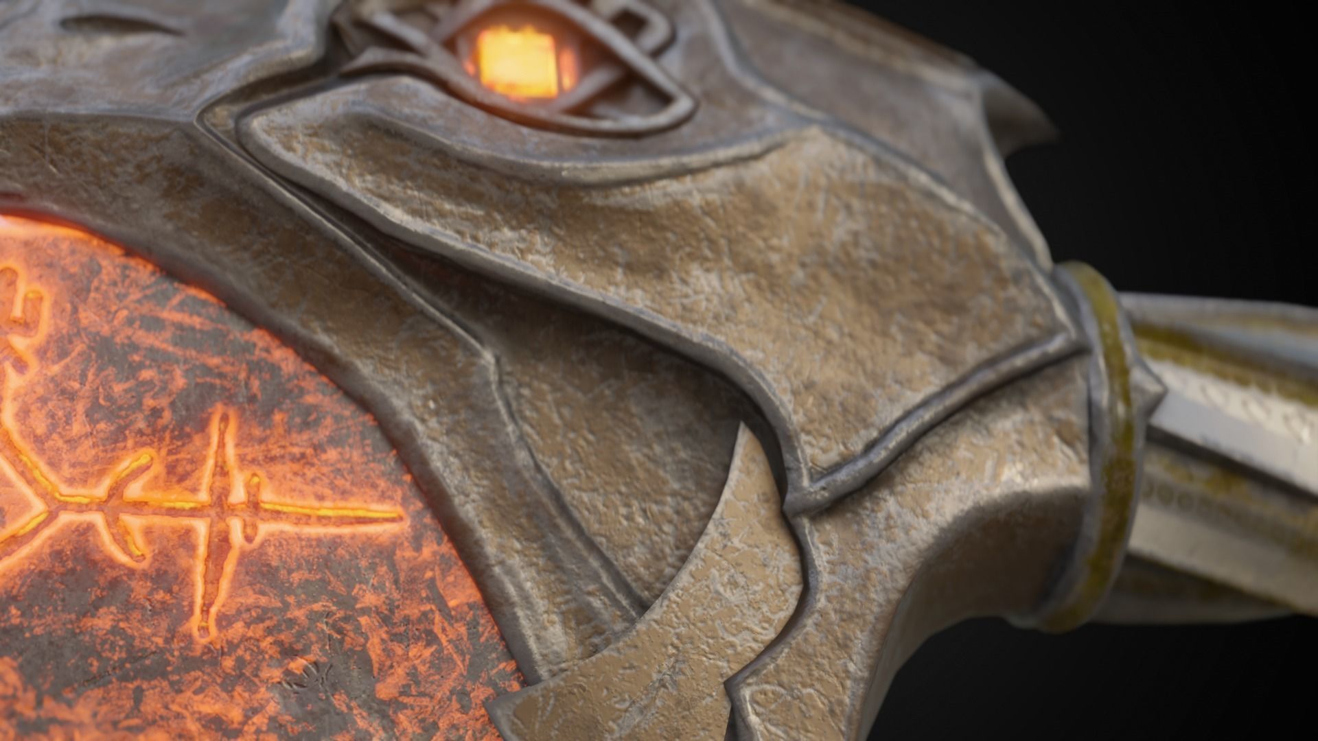 Chaos blades God of war ragnarok Low-poly 3D model_11