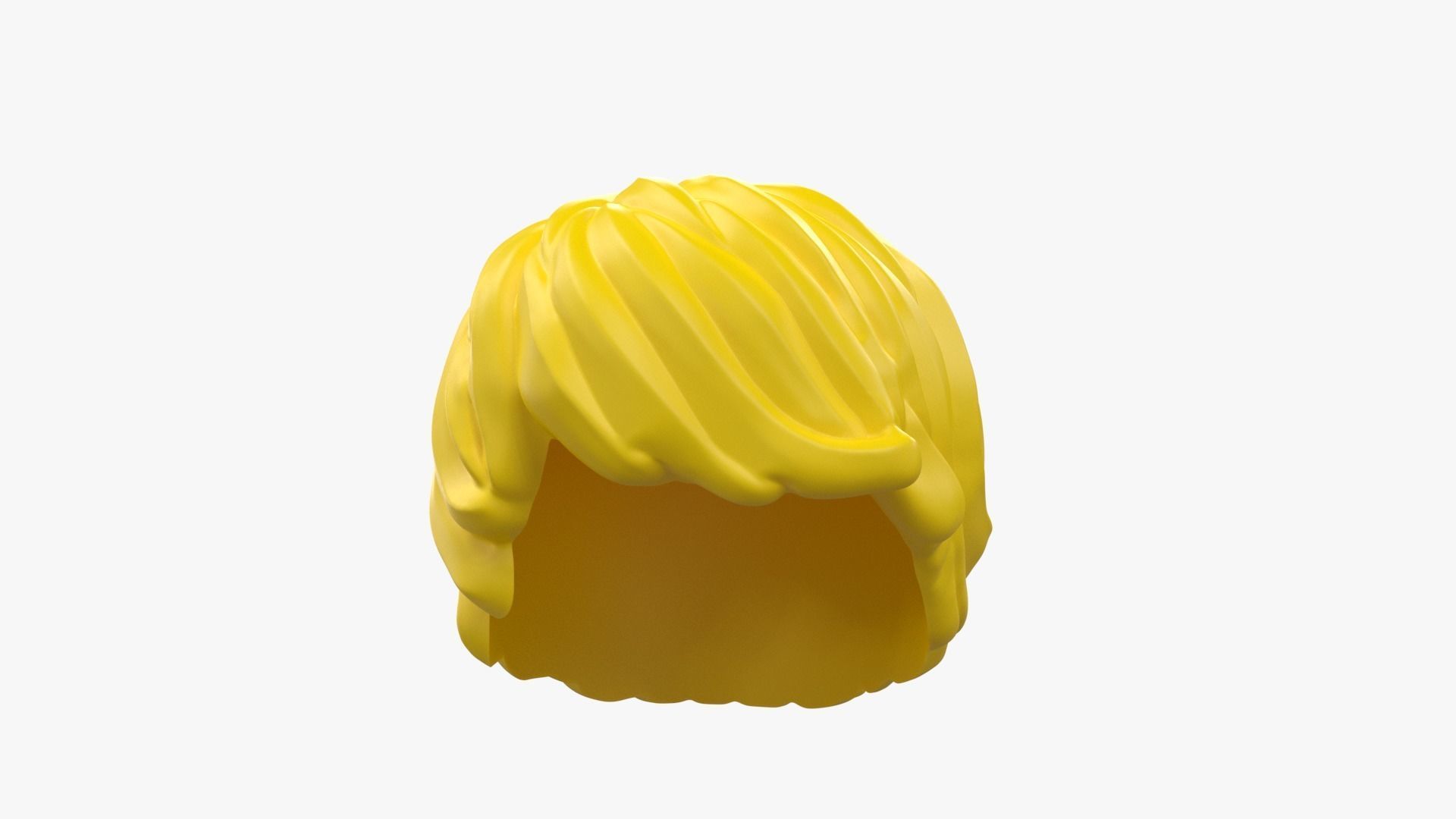 lego short hair Low-poly 3D model_1