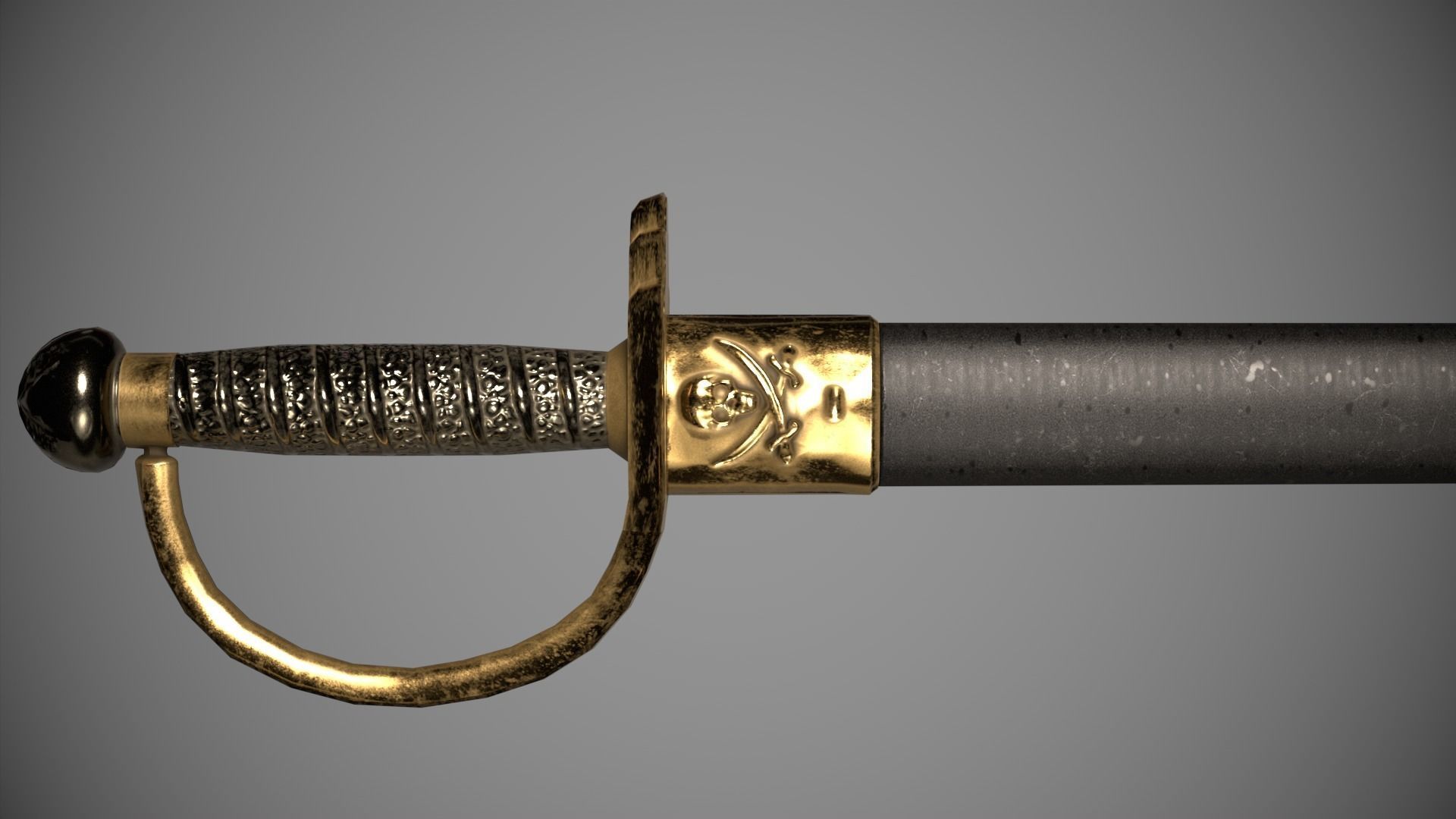 Pirates Sword Low-poly 3D model_4