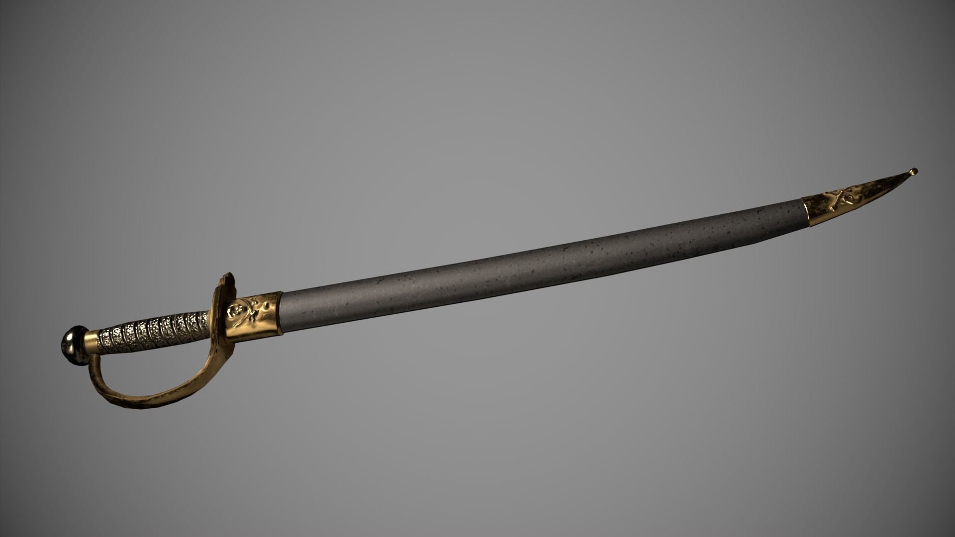 Pirates Sword Low-poly 3D model_7