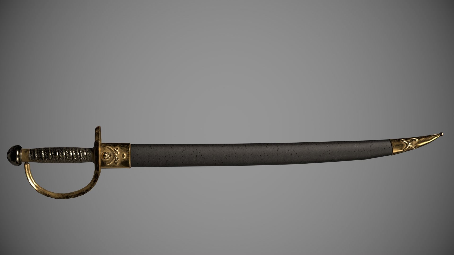 Pirates Sword Low-poly 3D model_1