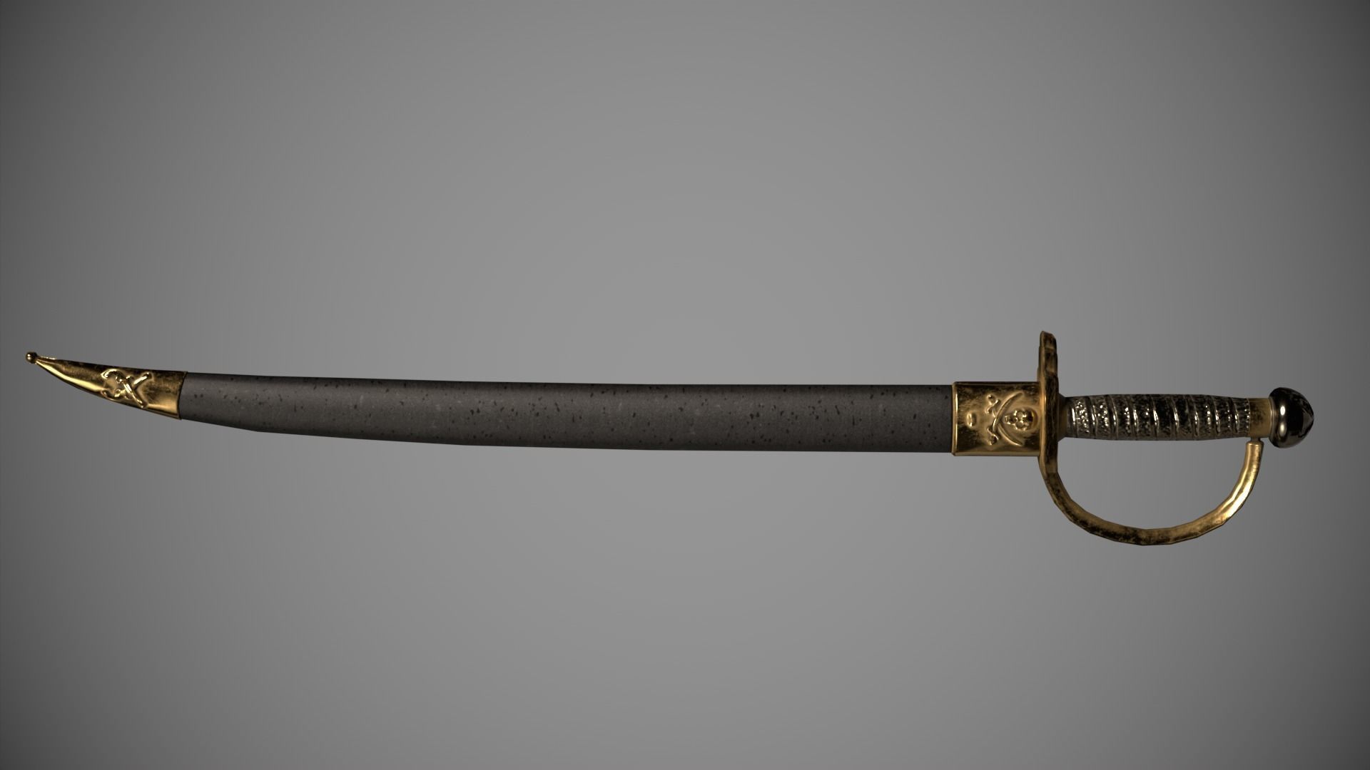 Pirates Sword Low-poly 3D model_2