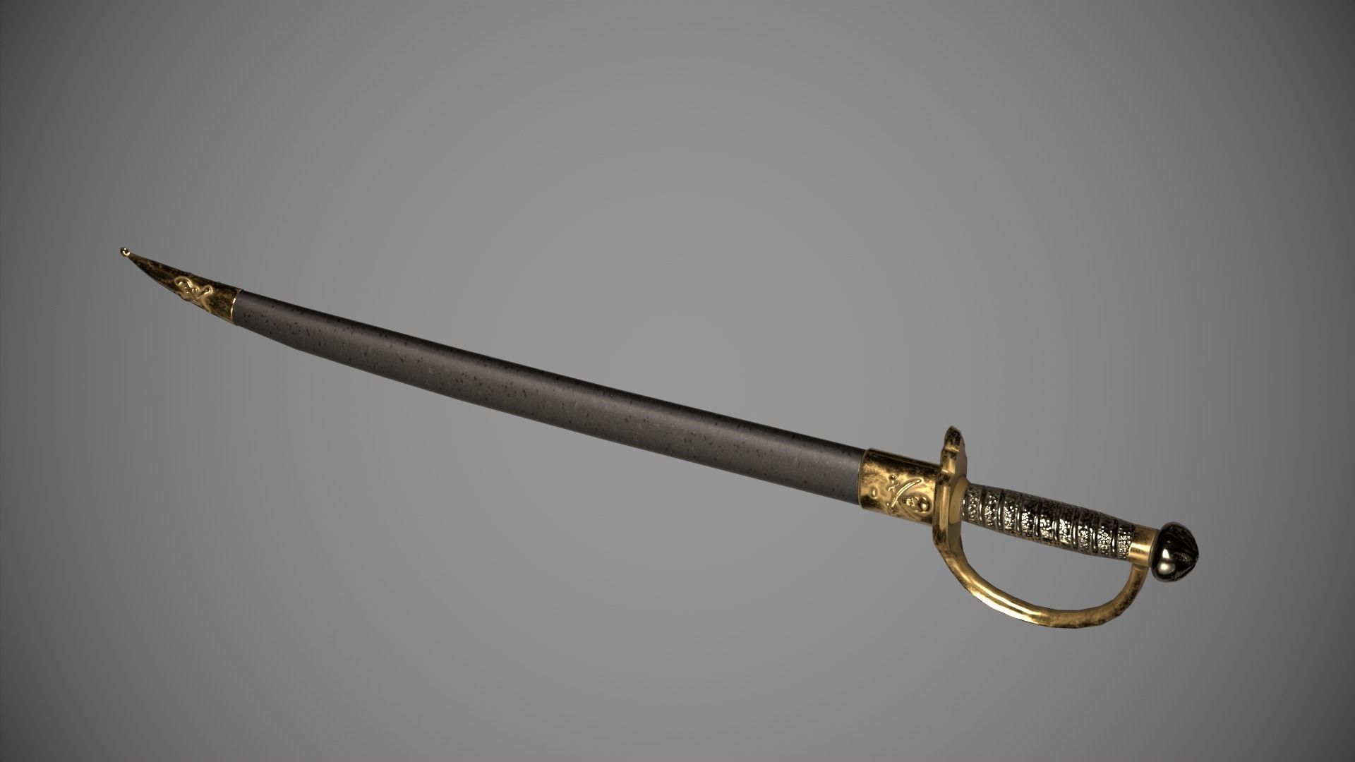 Pirates Sword Low-poly 3D model_5