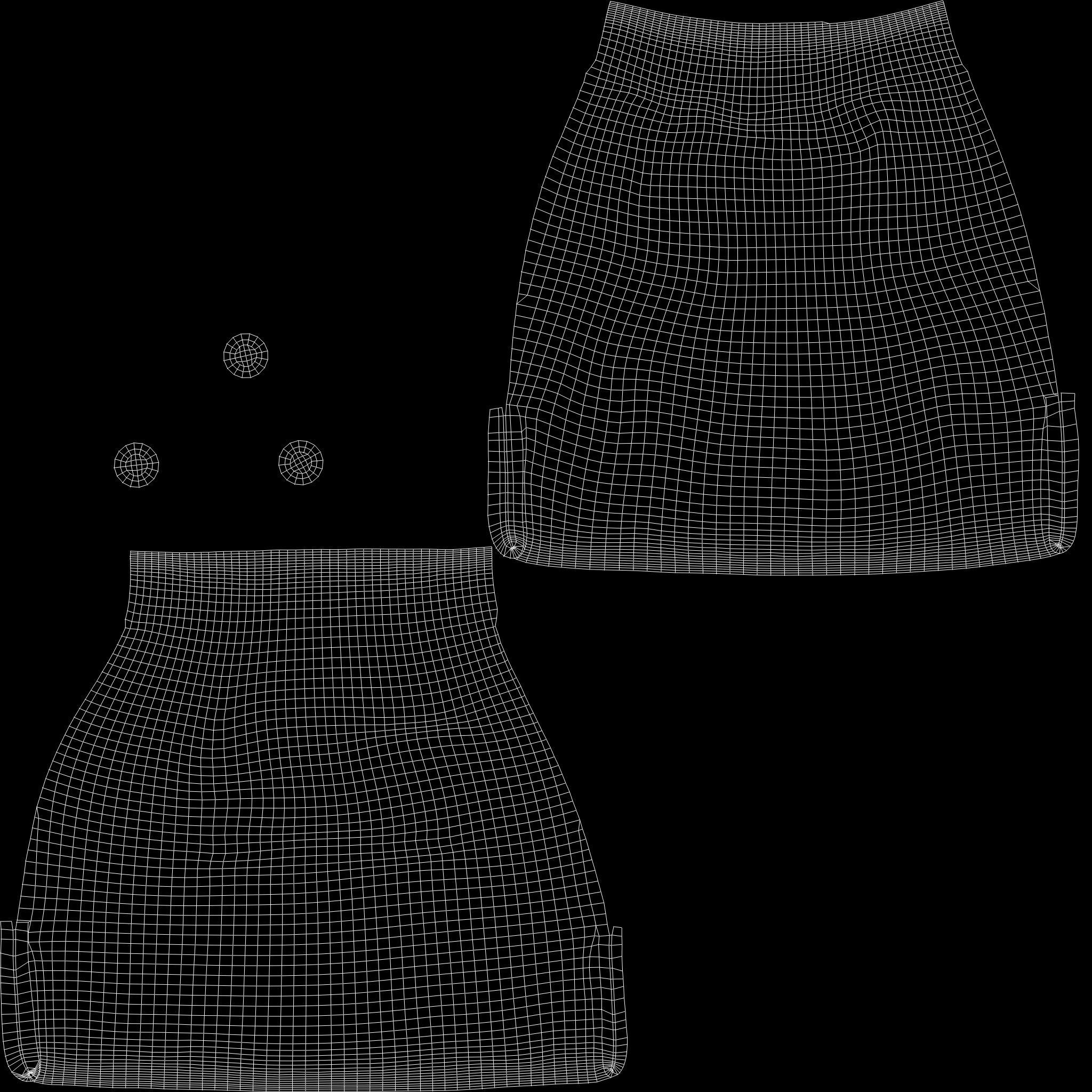 Female Side Slits High Waist Mini Office Skirt Low-poly 3D model_12